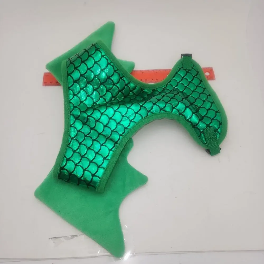 Pet Dragon wing costume size s/m Dog green iridescent Halloween Holiday fun